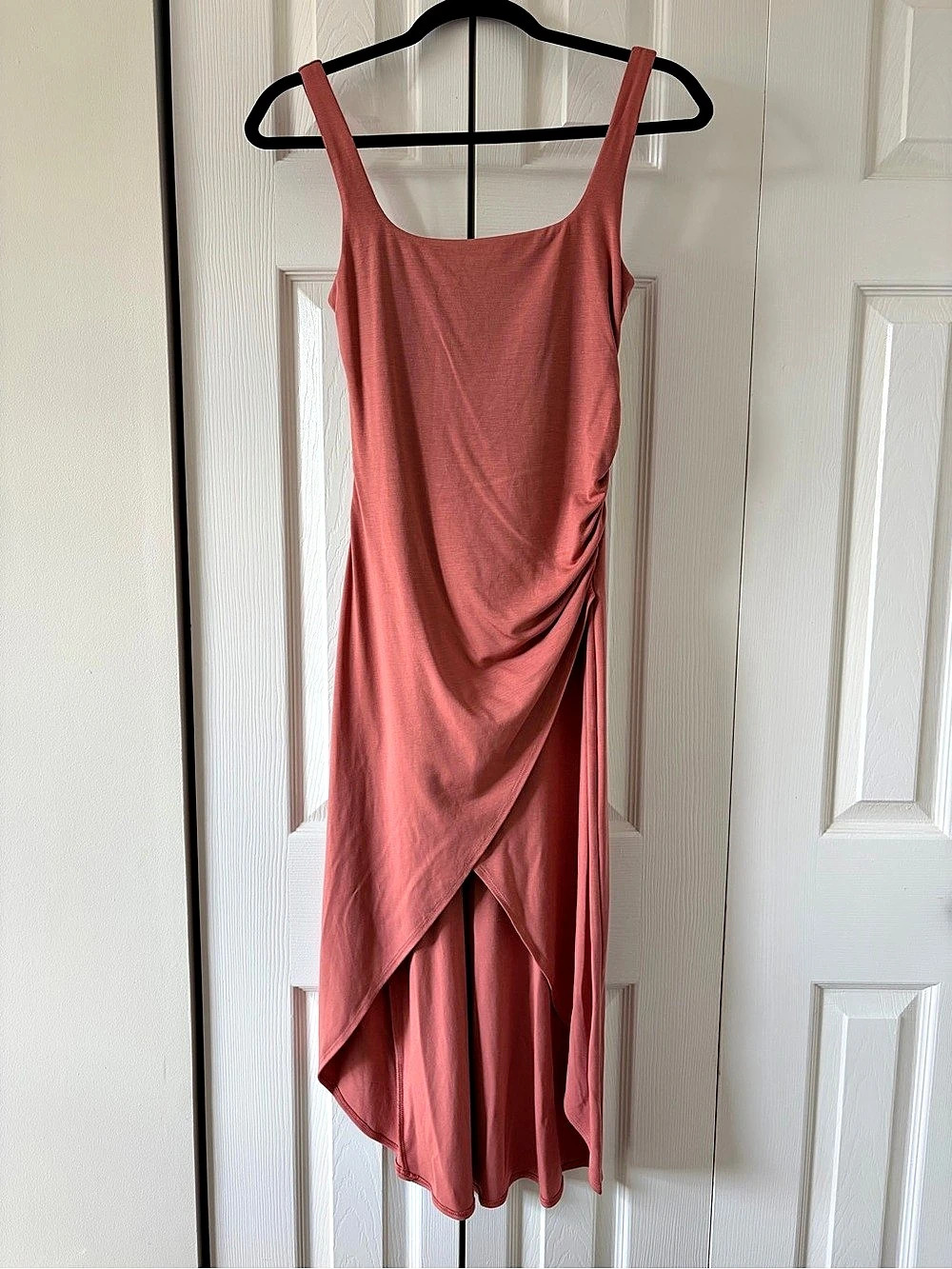 Wilfred Market Midi Dress Ruched Asymmetrical Pink